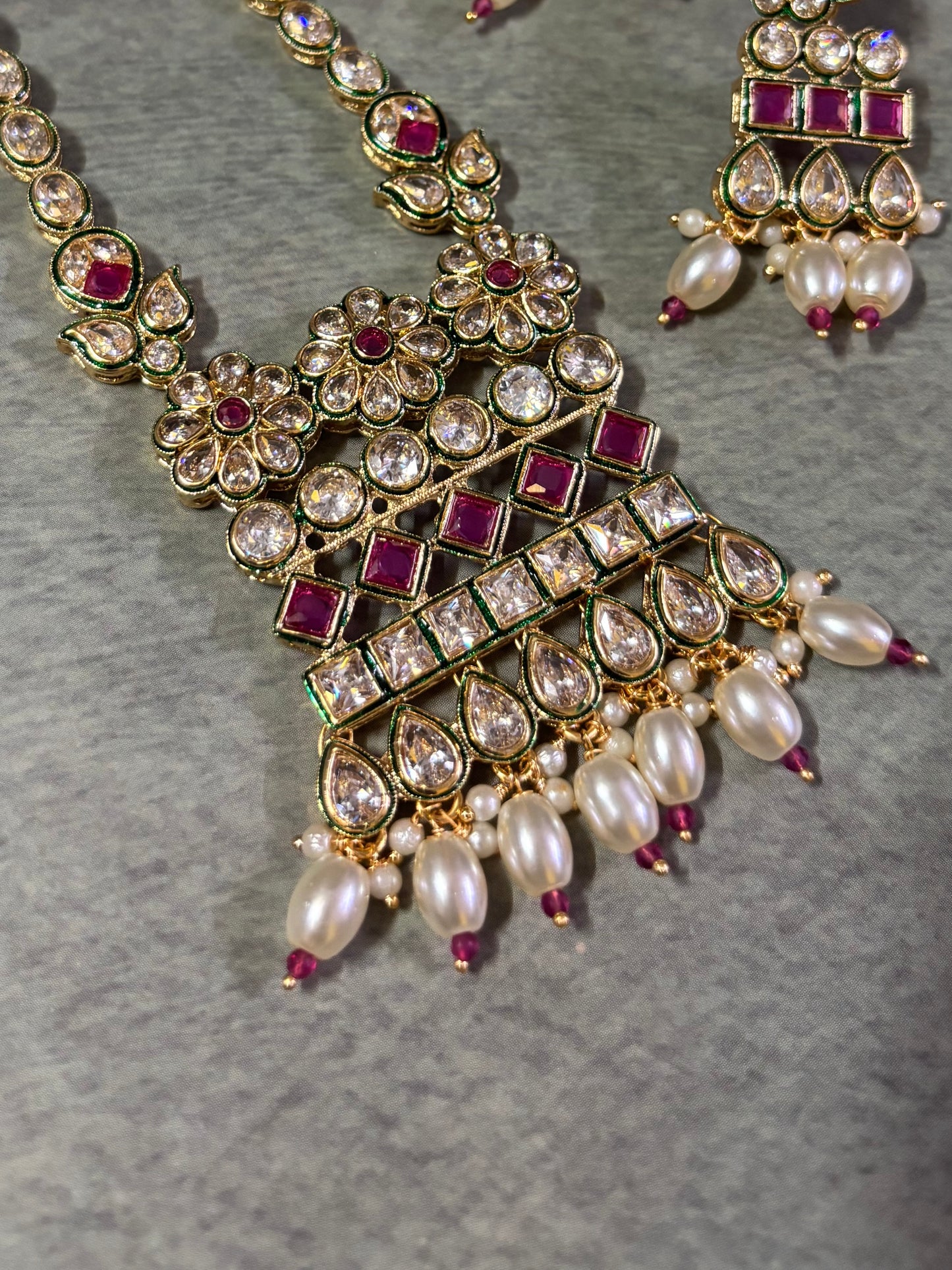 Long Regal Kundan and Pearl-heritage Necklace