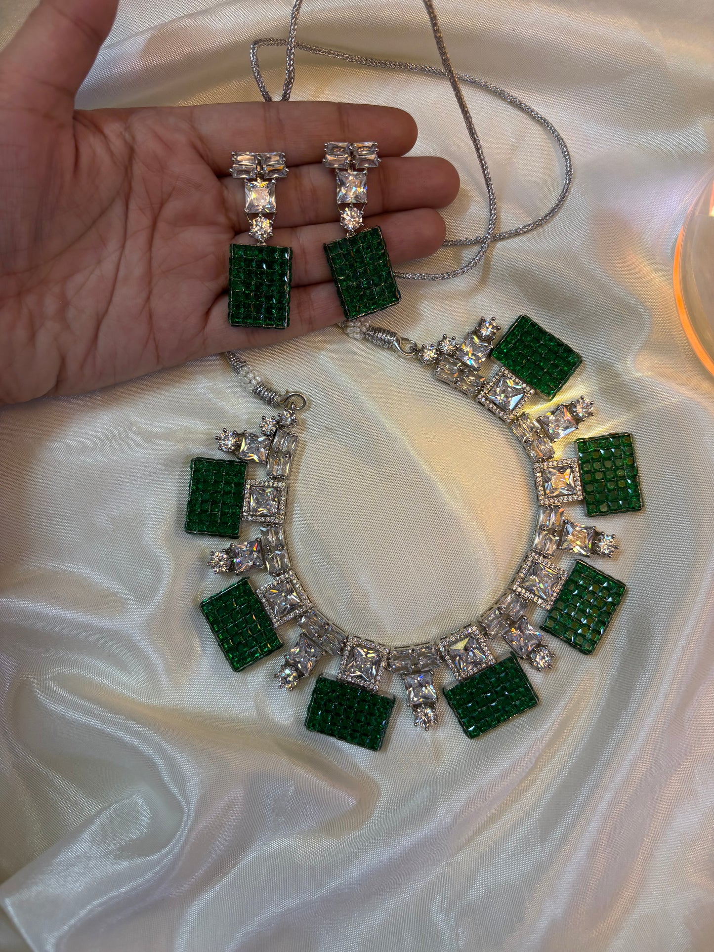 Emerald Luxe Statement Necklace Set