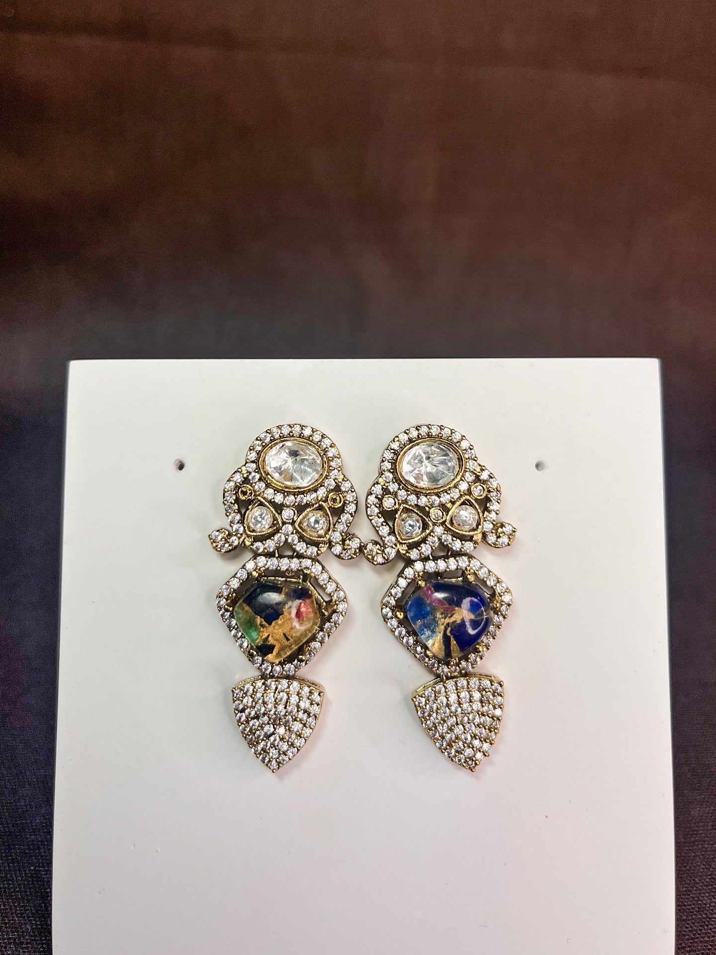 Moissanite necklace set with gemstone pendant