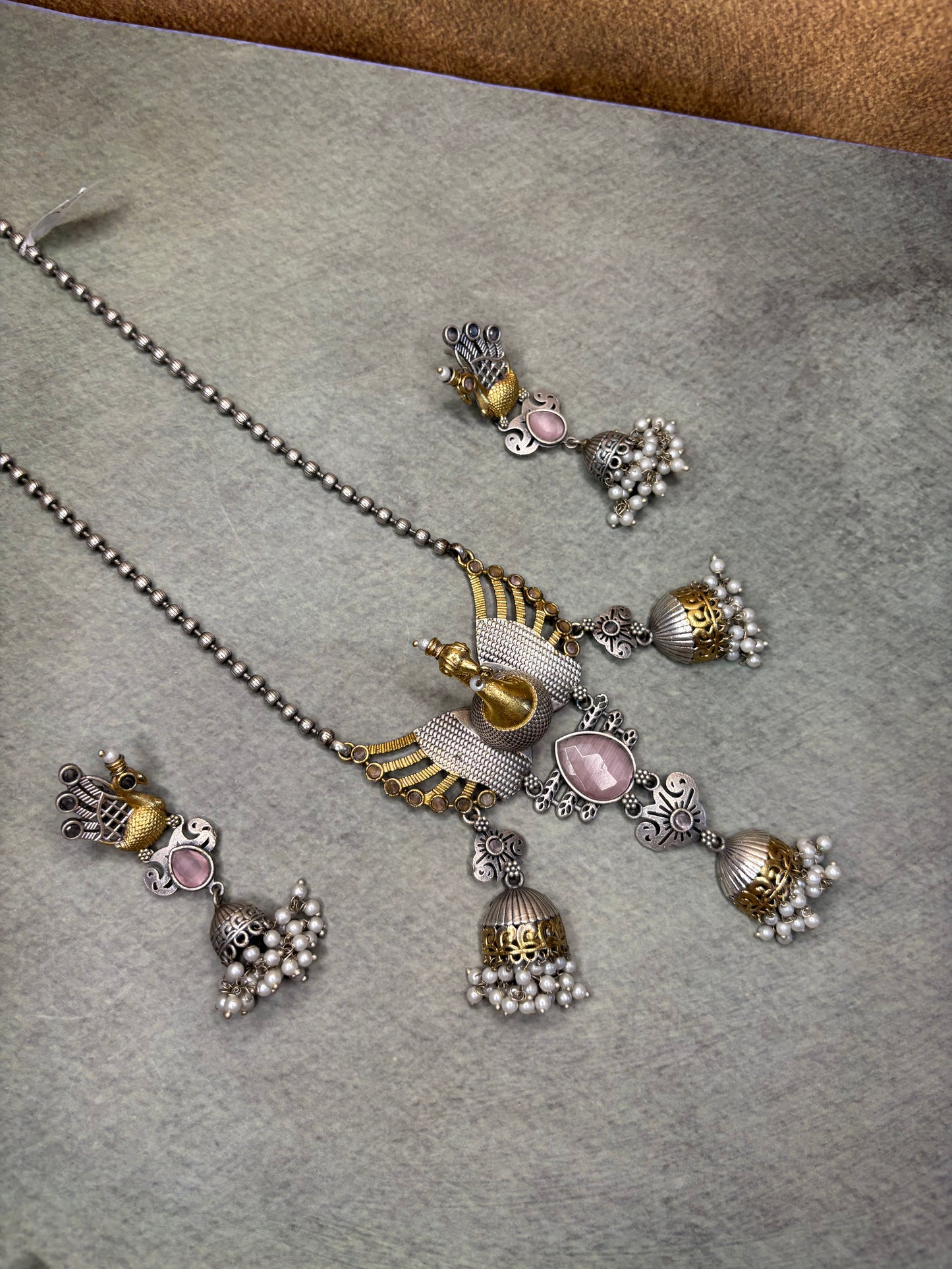 Dual Tone Silver Replica With Peacock motif