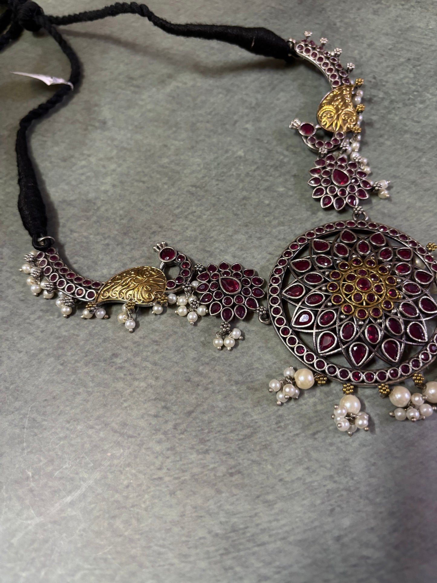Red Silver Replica - Hasli cum necklace - A Touch of Royal Grandeur
