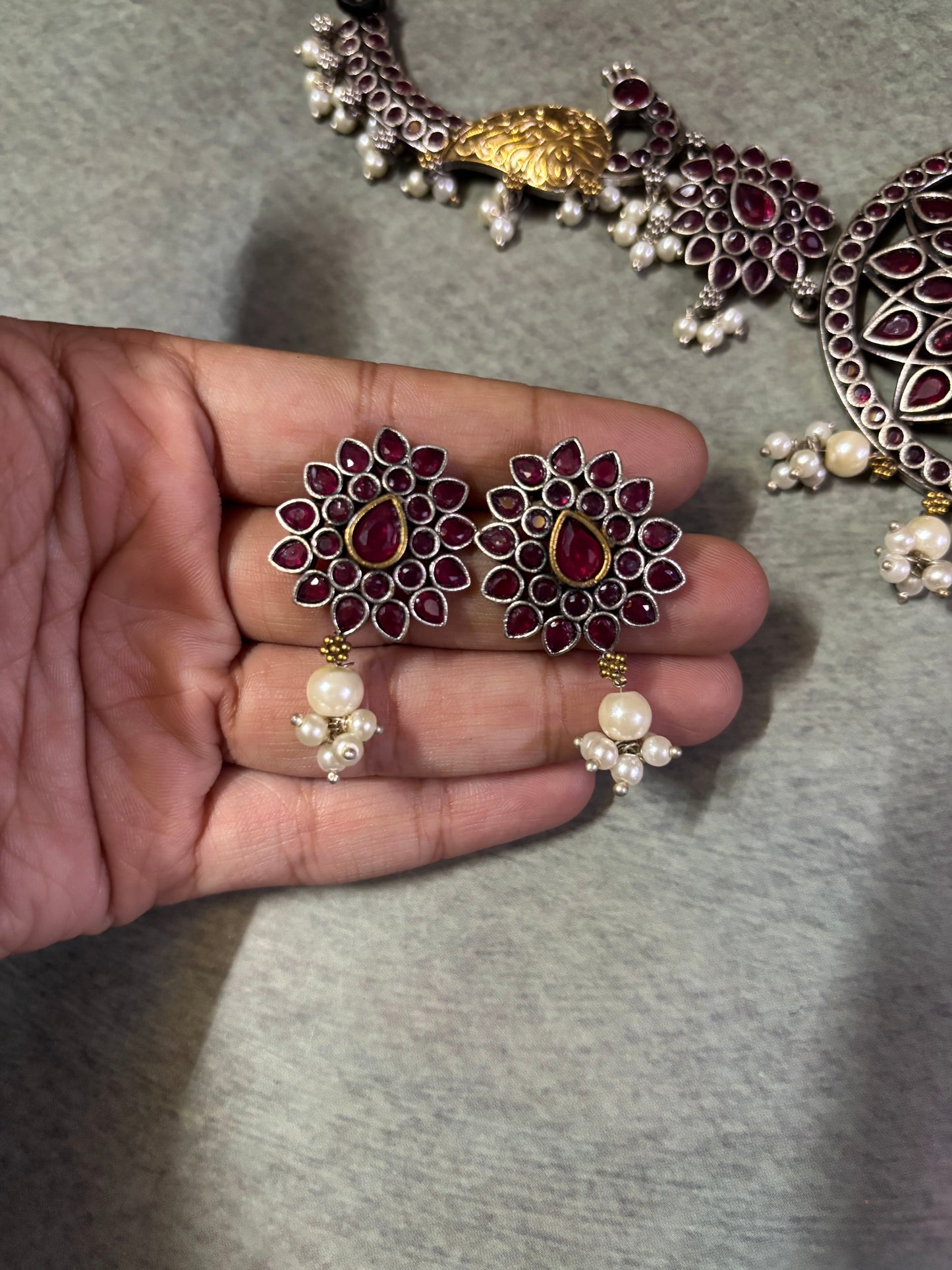 Red Silver Replica - Hasli cum necklace - A Touch of Royal Grandeur