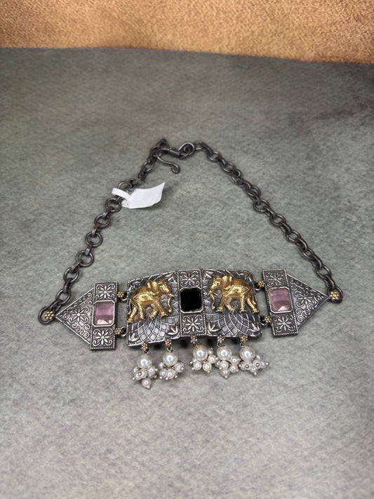 Silver Replica Choker - Regal Heritage, Modern Elegance