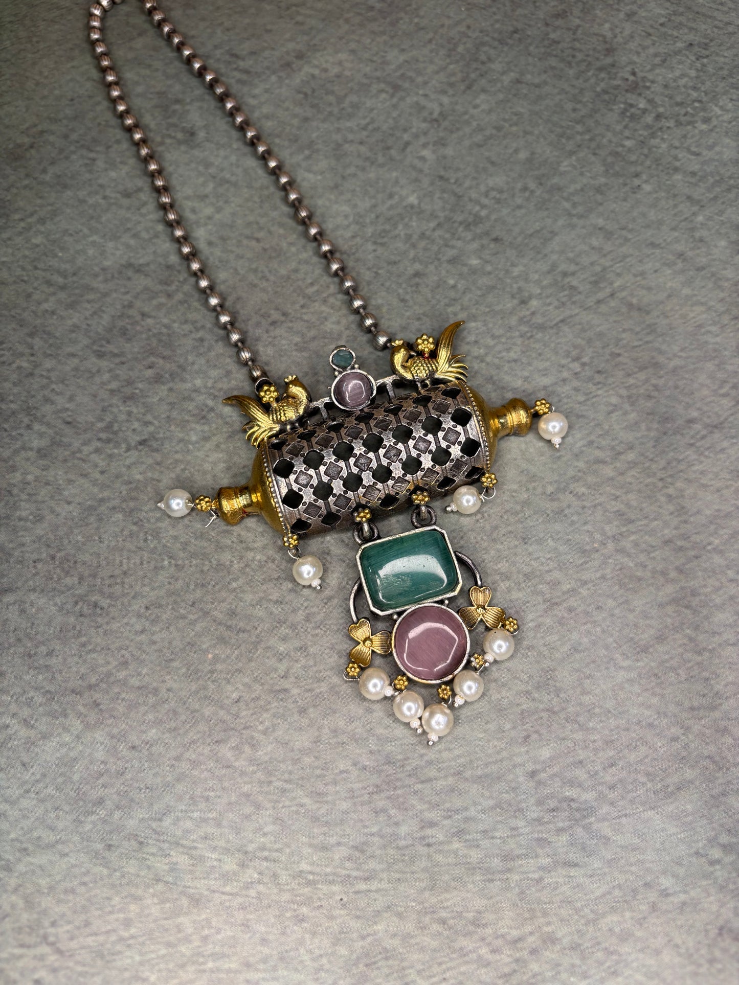 Meera Heritage Brass Silver Replica Pendant