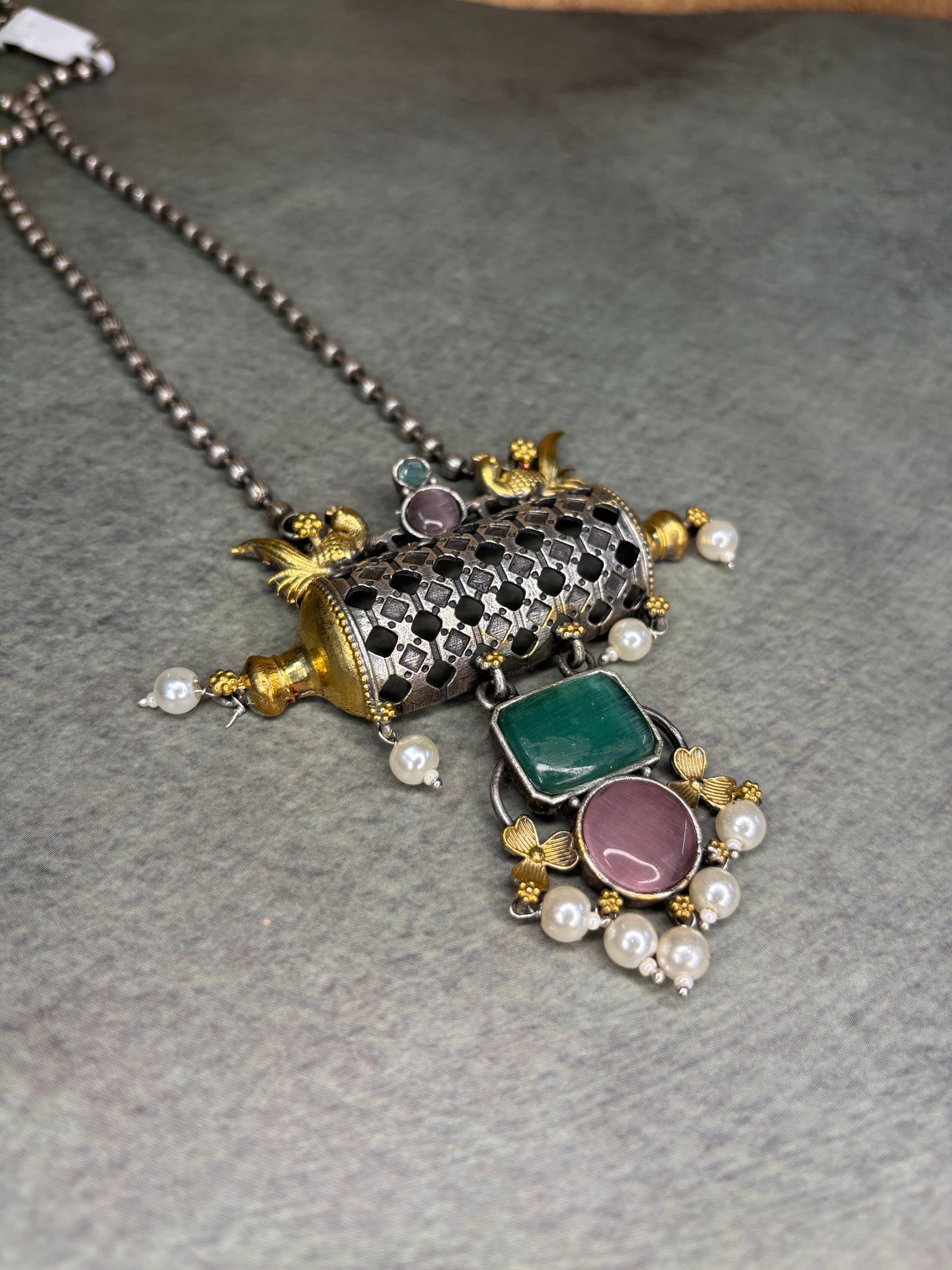 Meera Heritage Brass Silver Replica Pendant