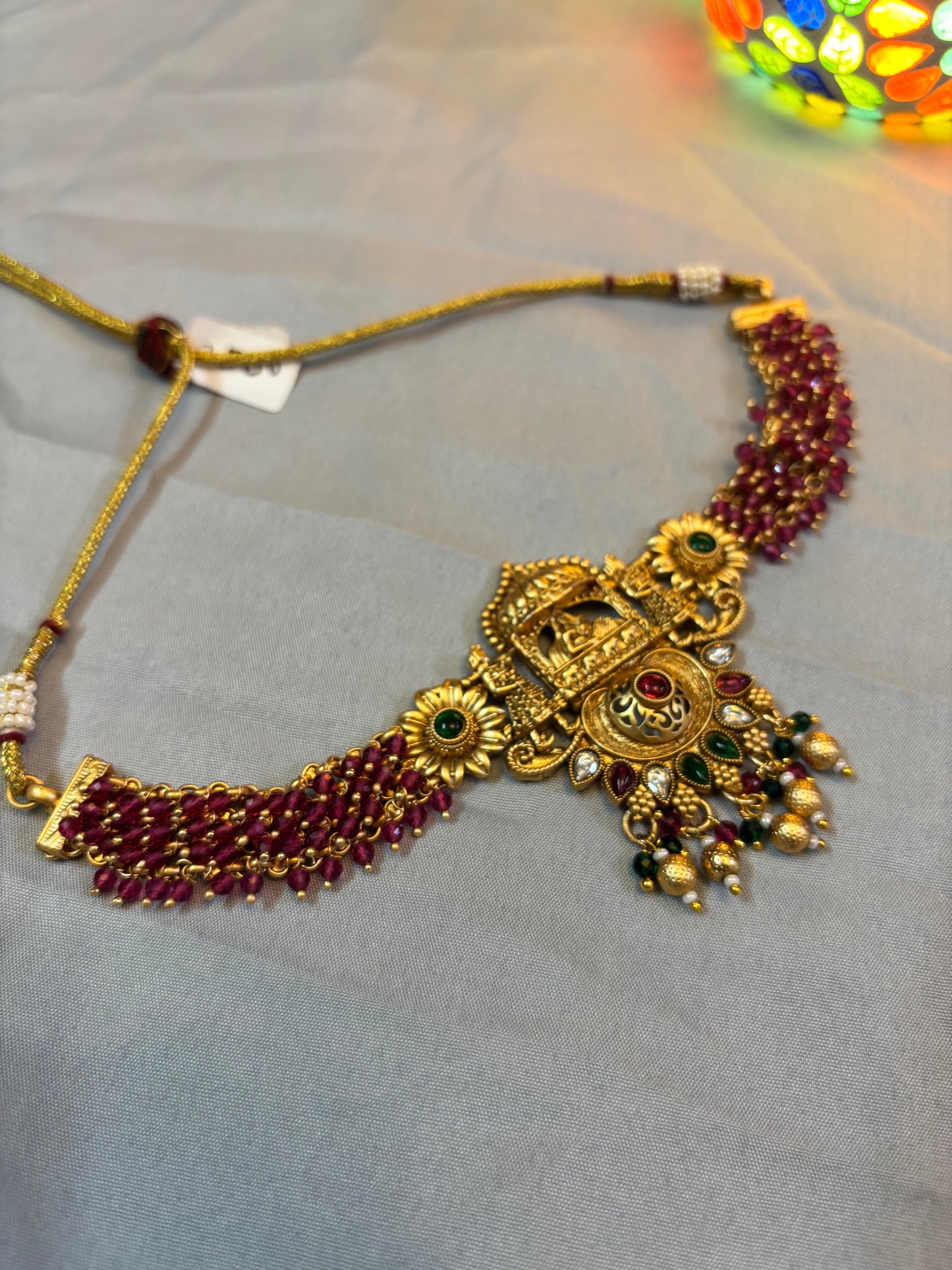 Rani in Palki Temple Choker Set