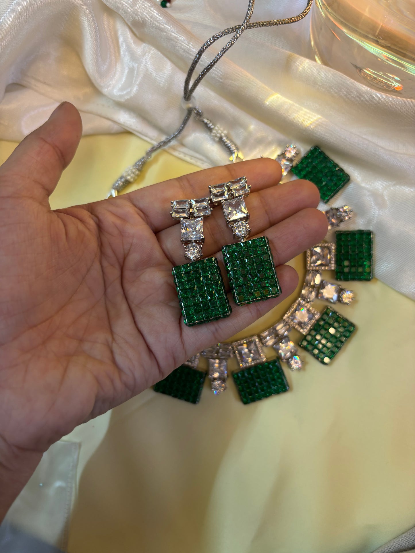Emerald Luxe Statement Necklace Set