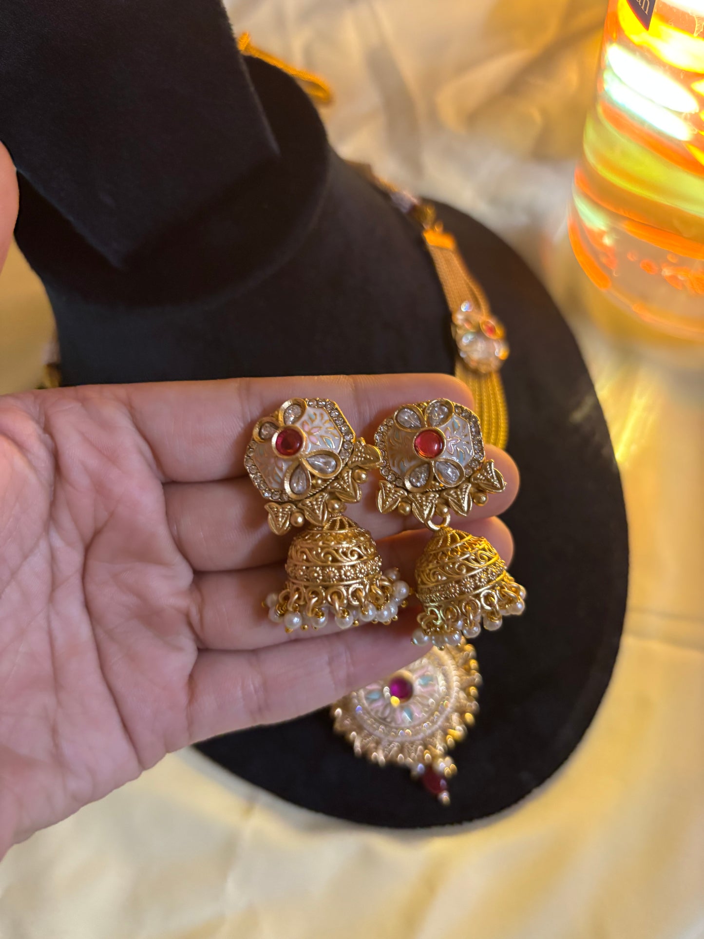 Royal Temple Nakshi Bridal Set – Antique Gold Finish