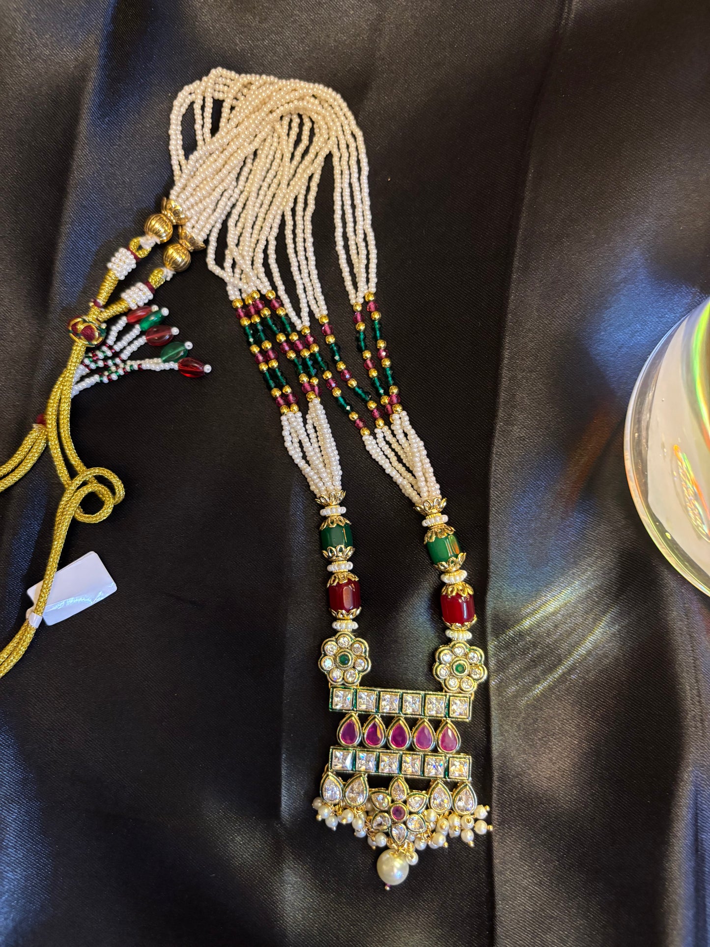 Classic Polki Pearl beaded Necklace Set